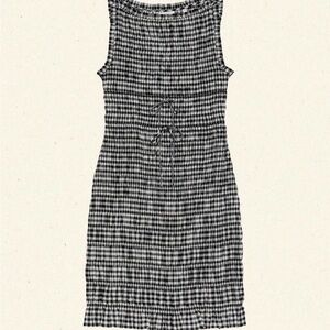 Doen Black and White Gingham Sleeveless Dress